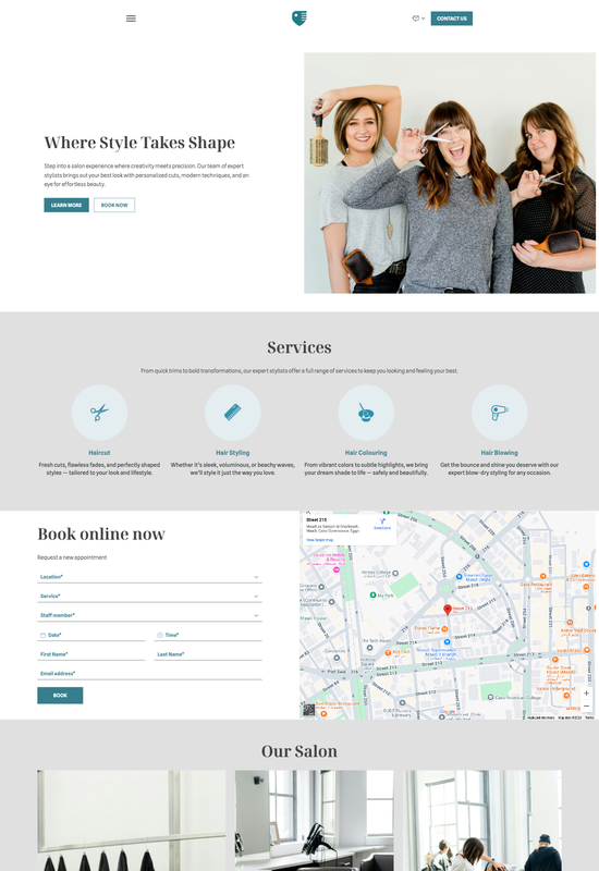 hair salon template preview