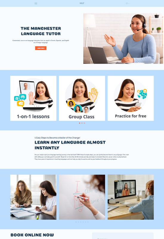 language tutor template preview