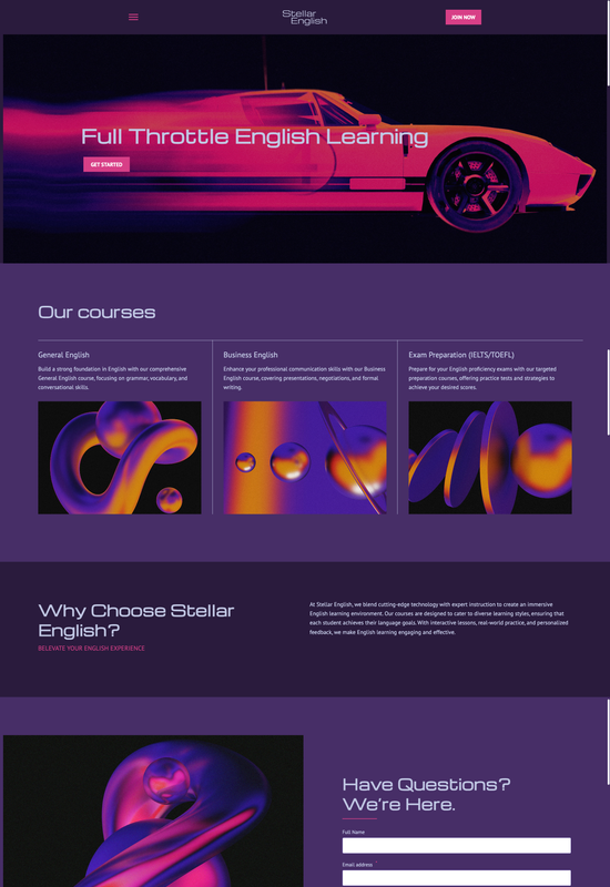 English language school template preview