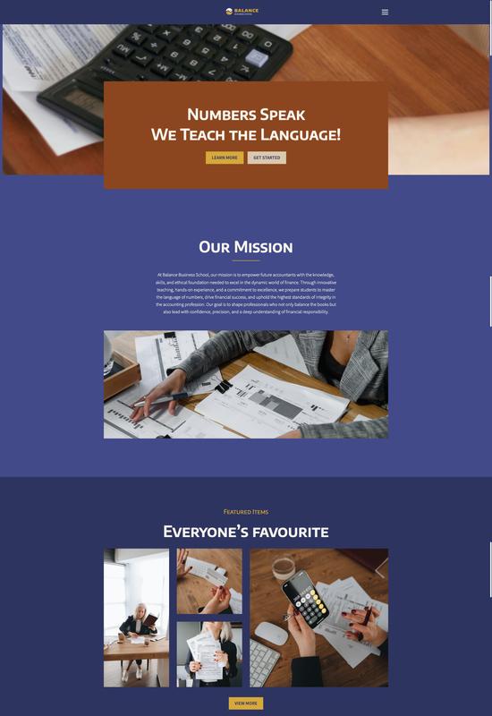 accounting school template preview