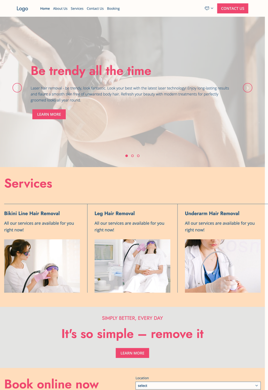 laser hair removal clinic template preview