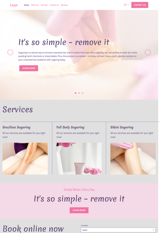 sugaring salon template preview