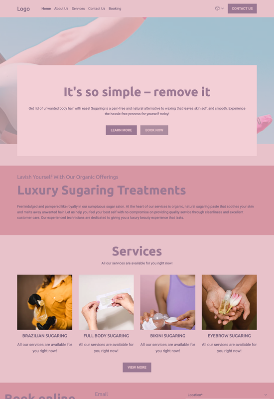 sugaring salon template preview