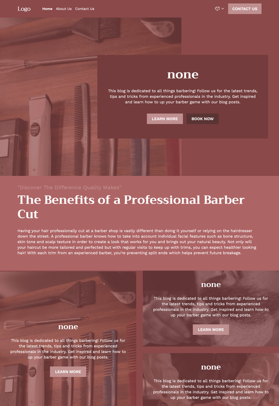barber blog template preview