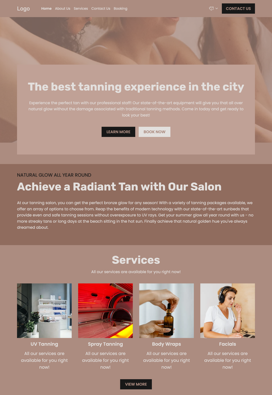 tanning salon template preview