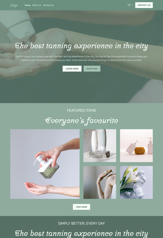 tanning store template preview
