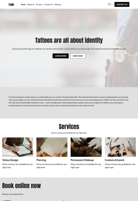 tattoo studio template preview