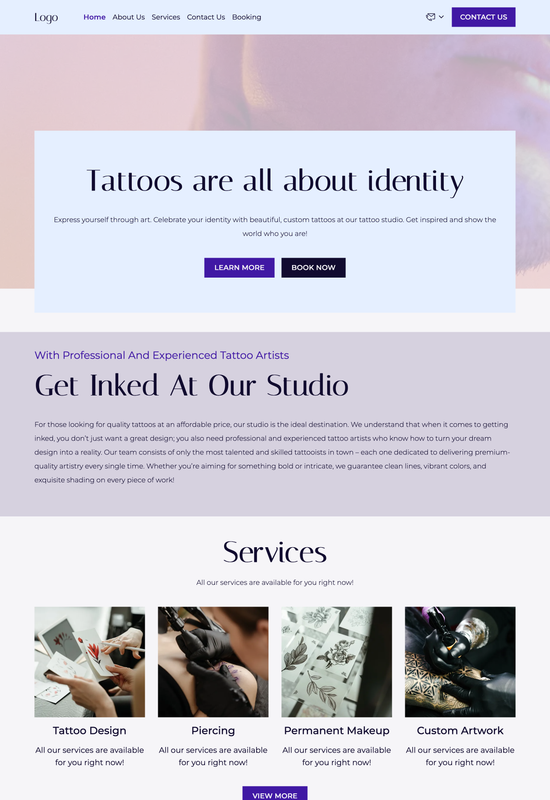 Vorschau der Tattoo-Studio-Vorlage