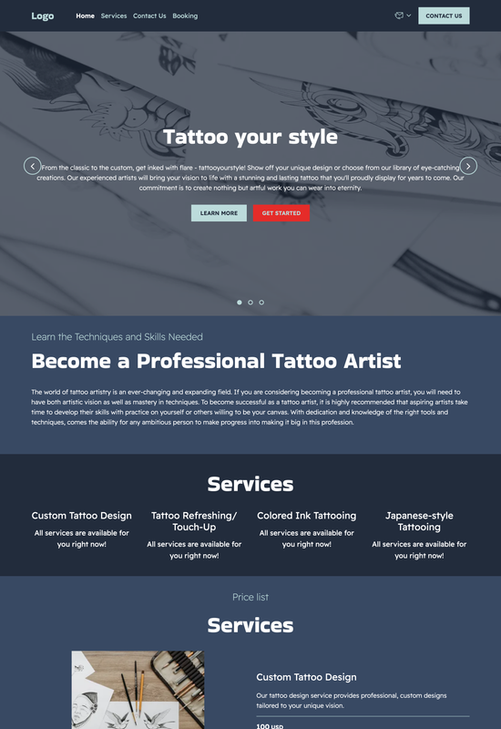 tattoo artist  template preview