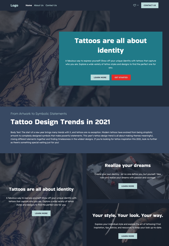 tattoo blog template preview