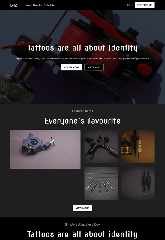 tattoo tools store template preview