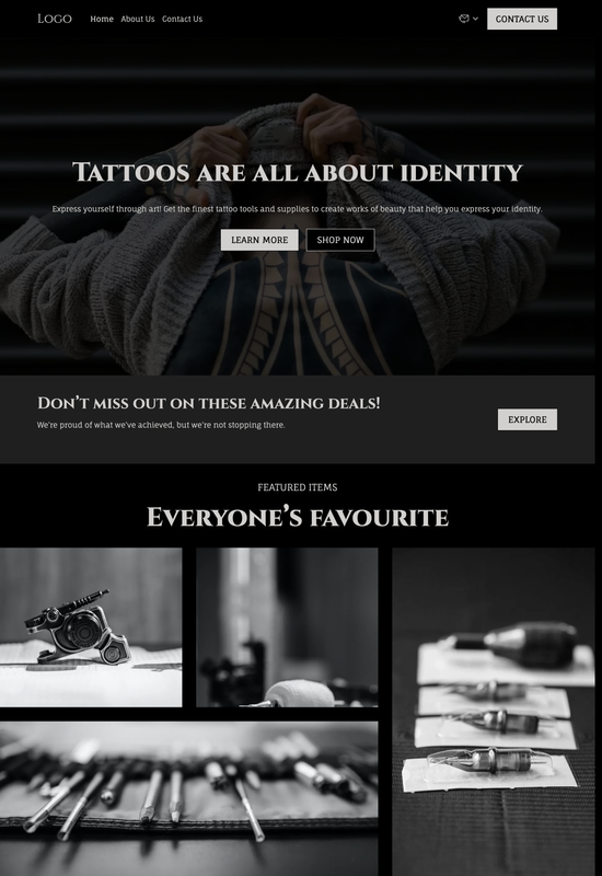 Anteprima del modello per negozio di strumenti per tatuaggi