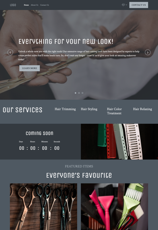 hair cutting tools store template preview