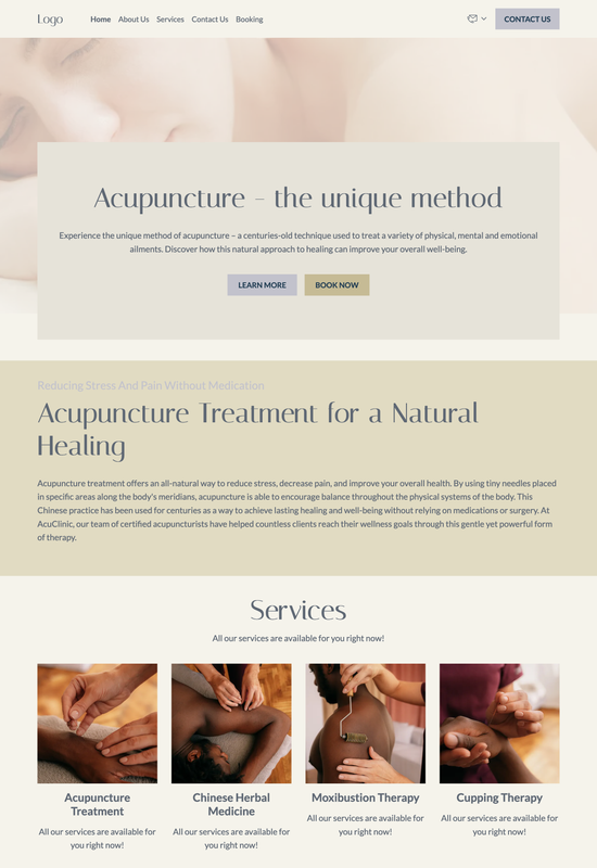 acupuncture clinic template preview