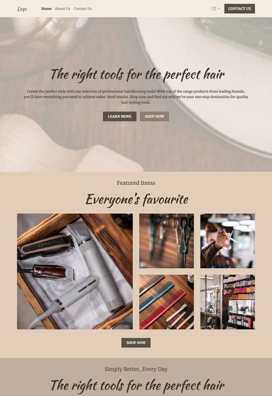 stylist tools store template preview
