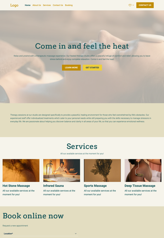 heated therapy studio template preview