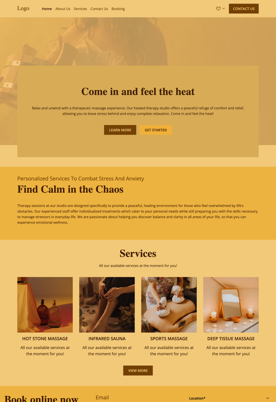 heated therapy studio template preview