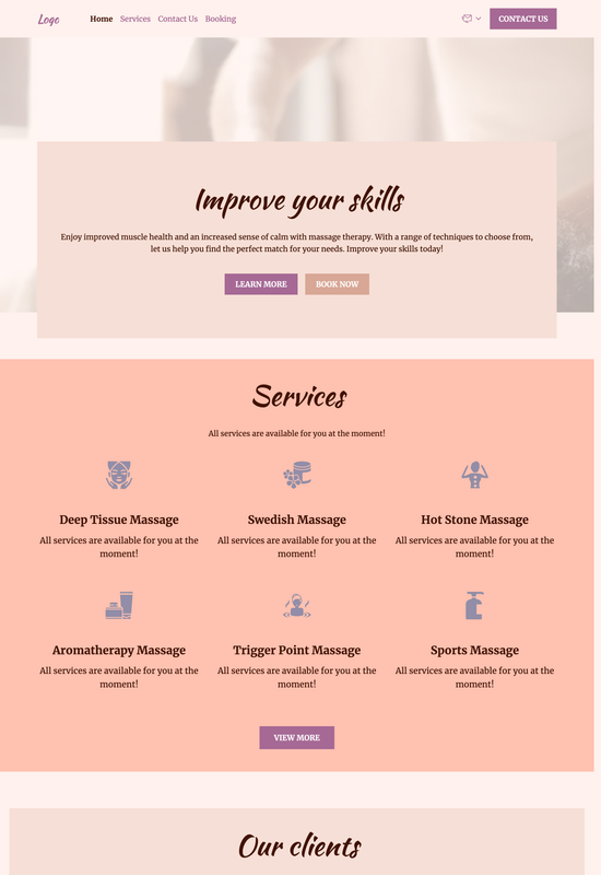 massage therapist template preview