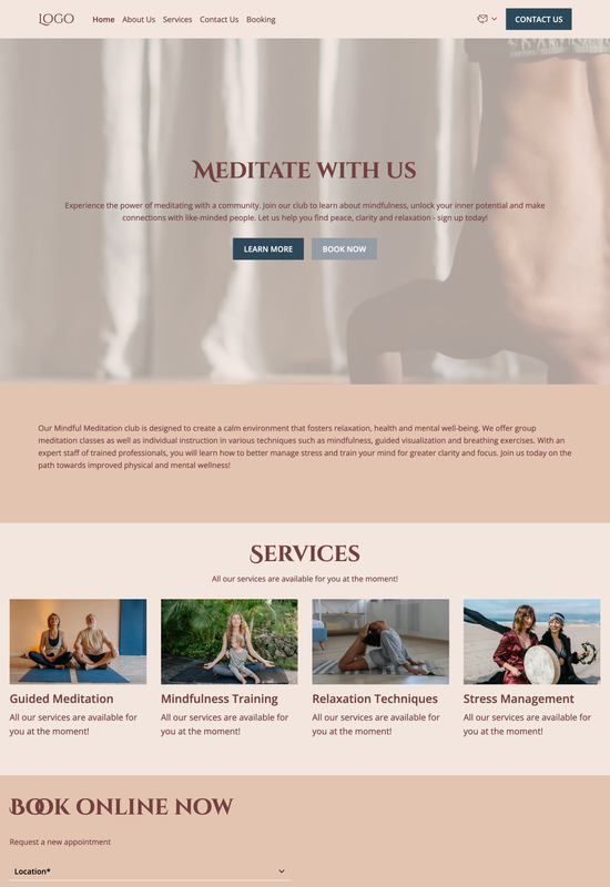 meditation club template preview