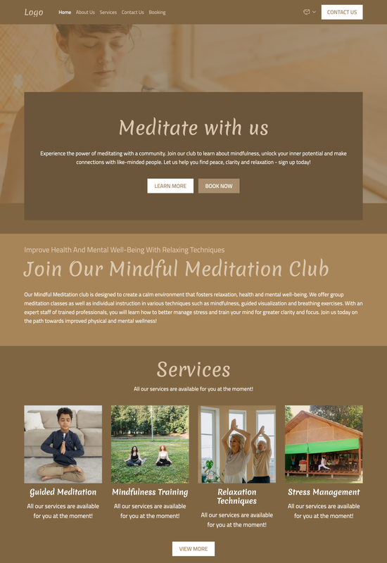 meditation club template preview