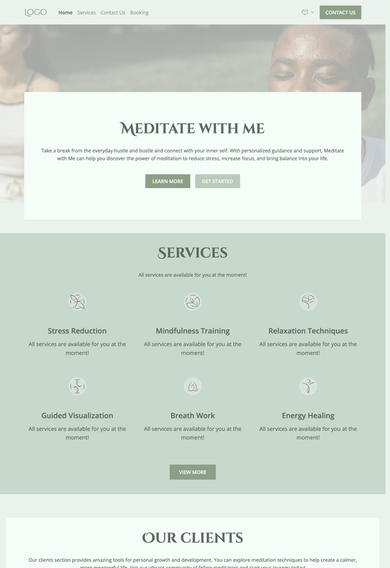 meditation coach template preview