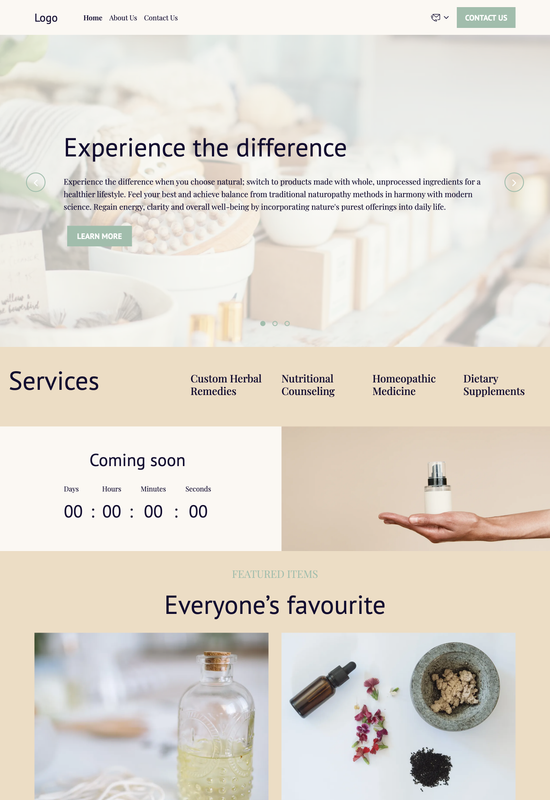 naturopathic products store template preview