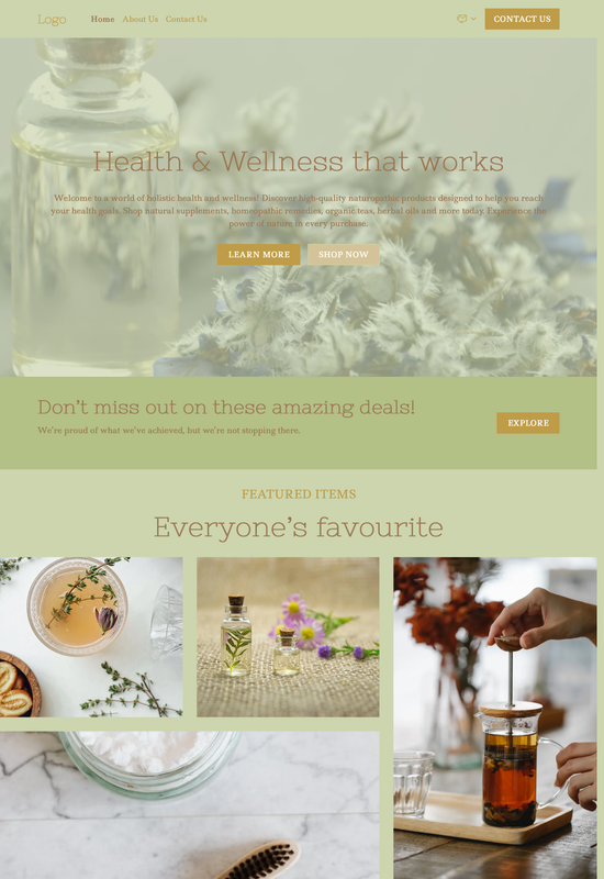 naturopathic products store template preview