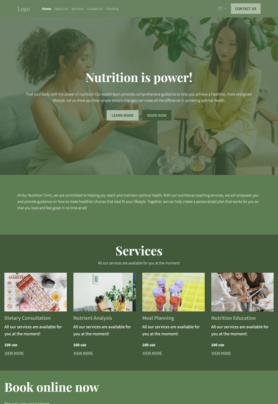 nutrition clinic template preview