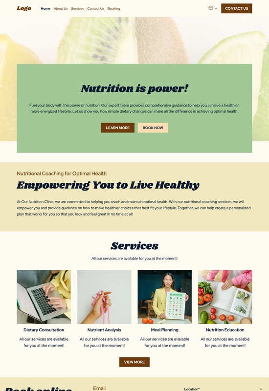 nutrition clinic template preview