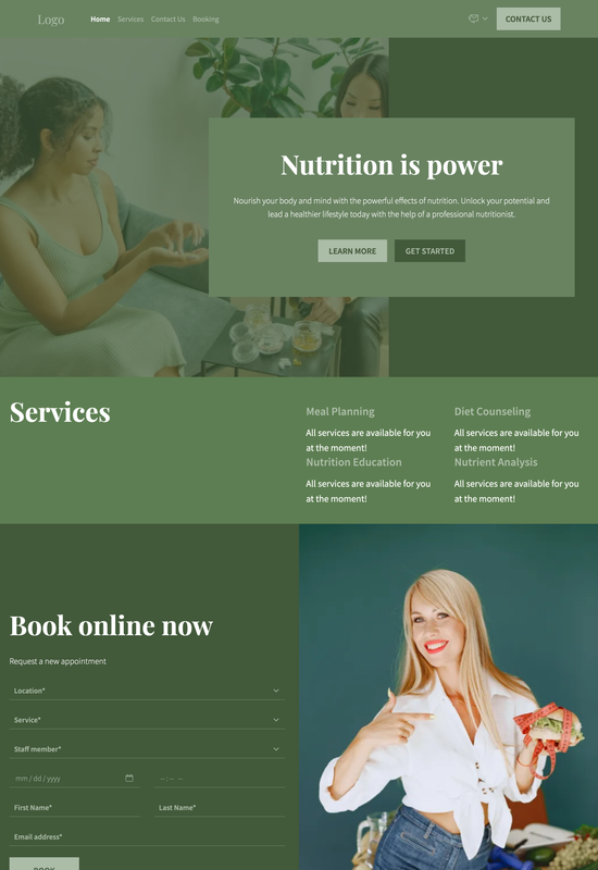 nutritionist template preview