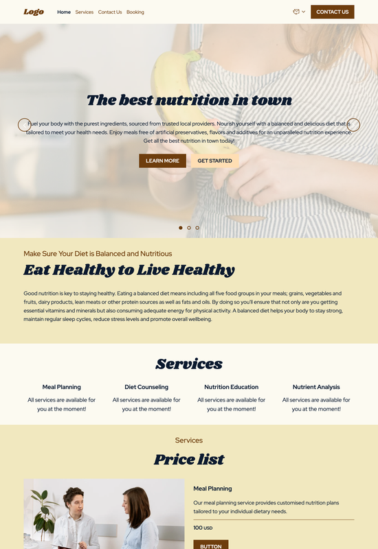 nutritionist template preview
