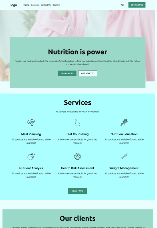 nutritionist template preview