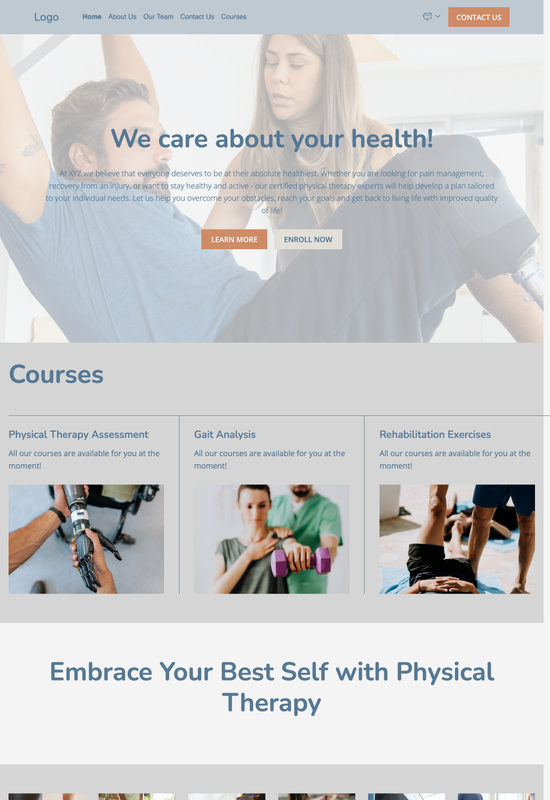 physical therapy school template preview