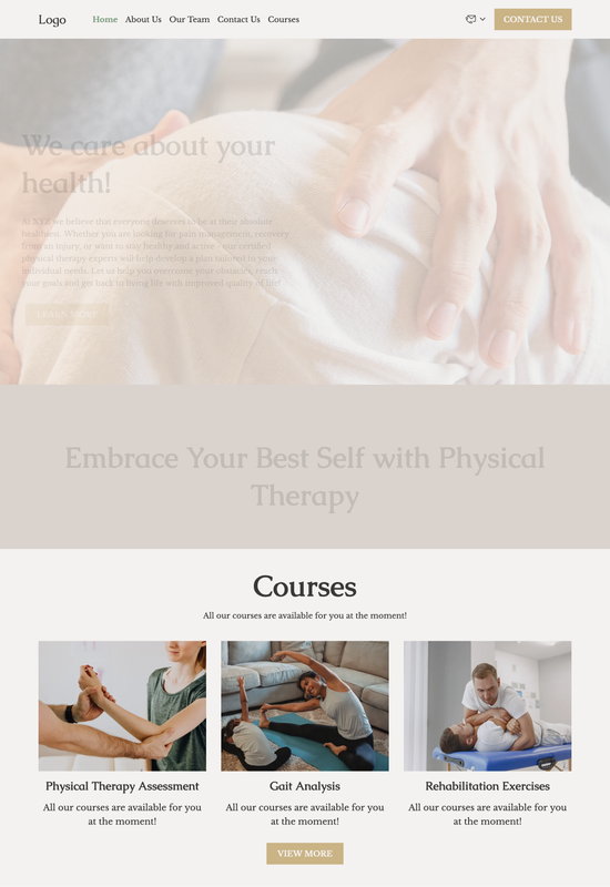 pré-visualização do modelo para escolas de fisioterapia