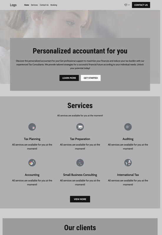 tax consultant template preview