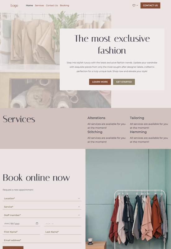 tailor template preview