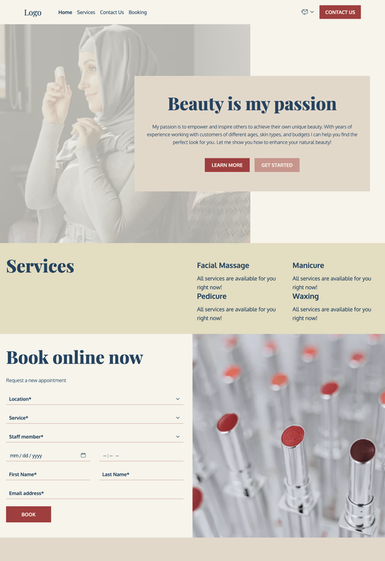 Anteprima del modello per consulente di bellezza