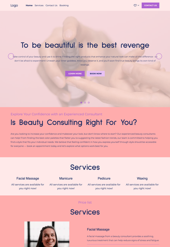 beauty consultant template preview