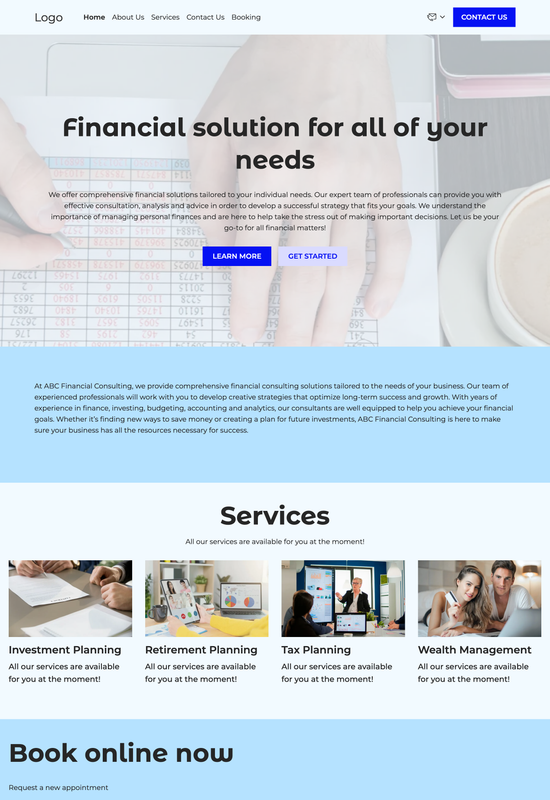 Anteprima del modello per società di consulenza finanziaria