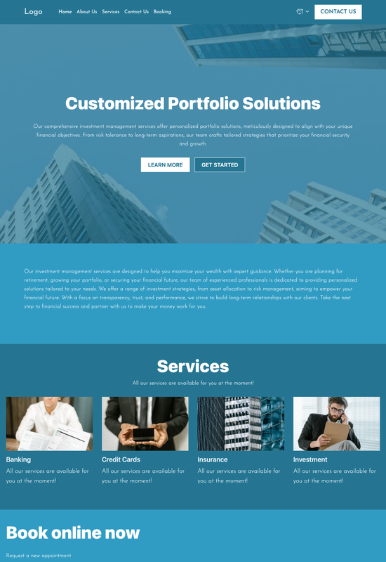 financial institution template preview