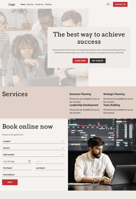 business coach template preview