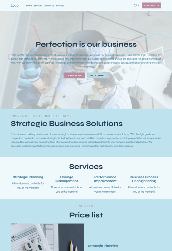 management consultant template preview