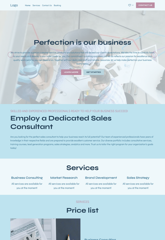 sales consultant template preview