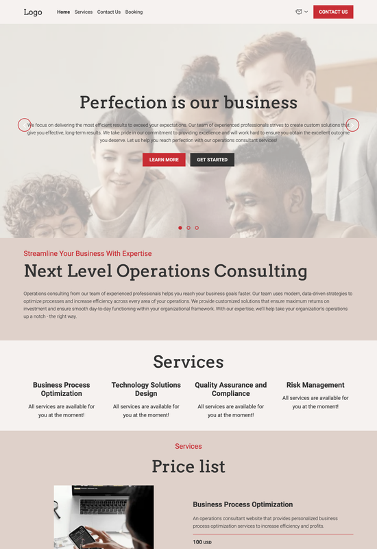 operations consultant template preview