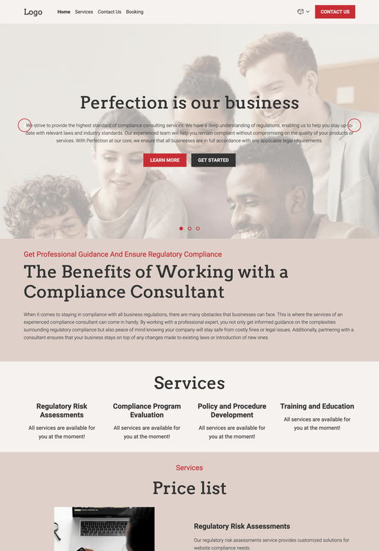 compliance consultant template preview