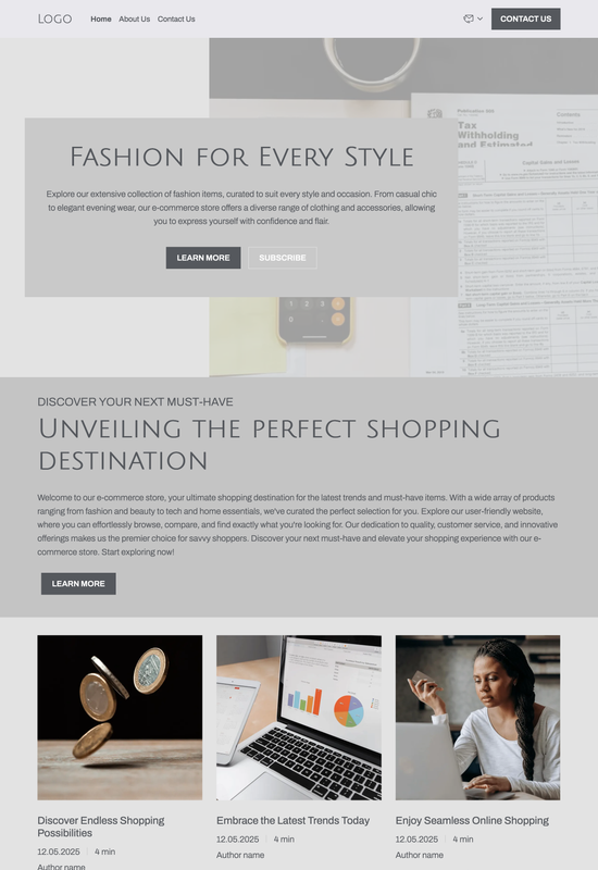 business blog template preview