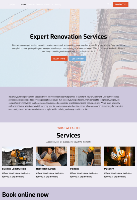 construction company template preview