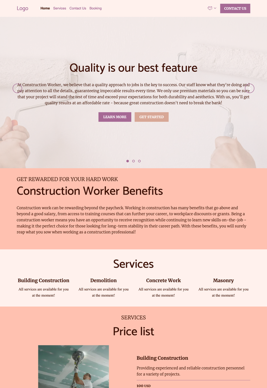 construction worker template preview