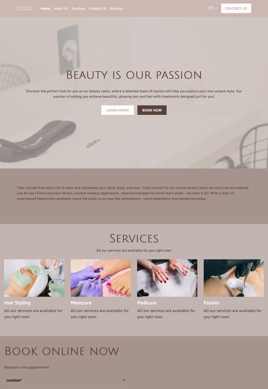 beauty salon template preview