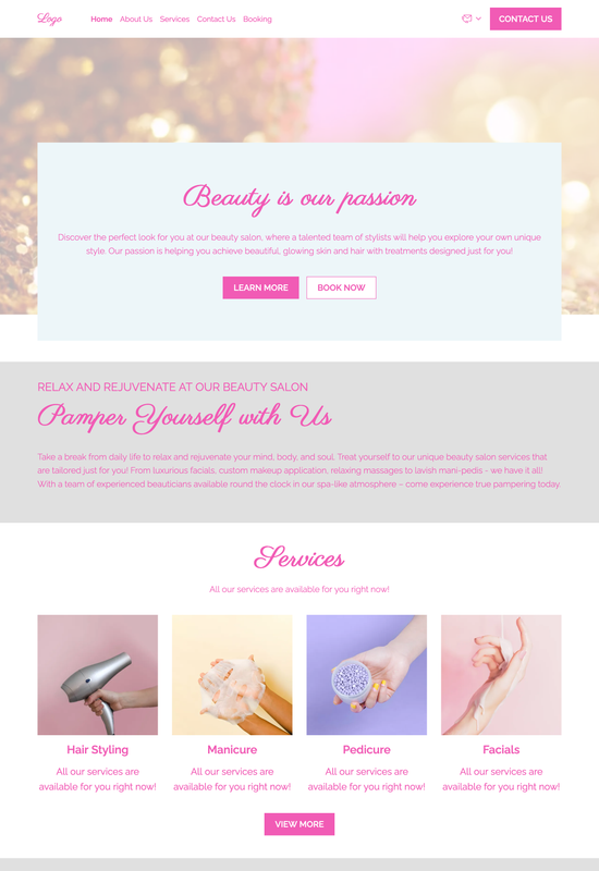 beauty salon template preview